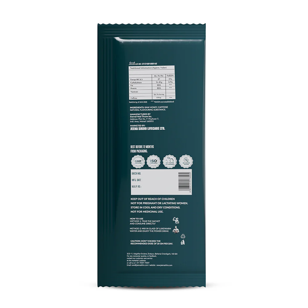 Energy Max Honey Sachets | Honey & Caffeine Pre-Workout Energy Support - Image 3