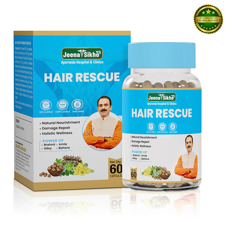 Hair Rescue Capsules | Ayurvedic Support for Hair Fall, Dandruff, Scalp Health & Premature Graying