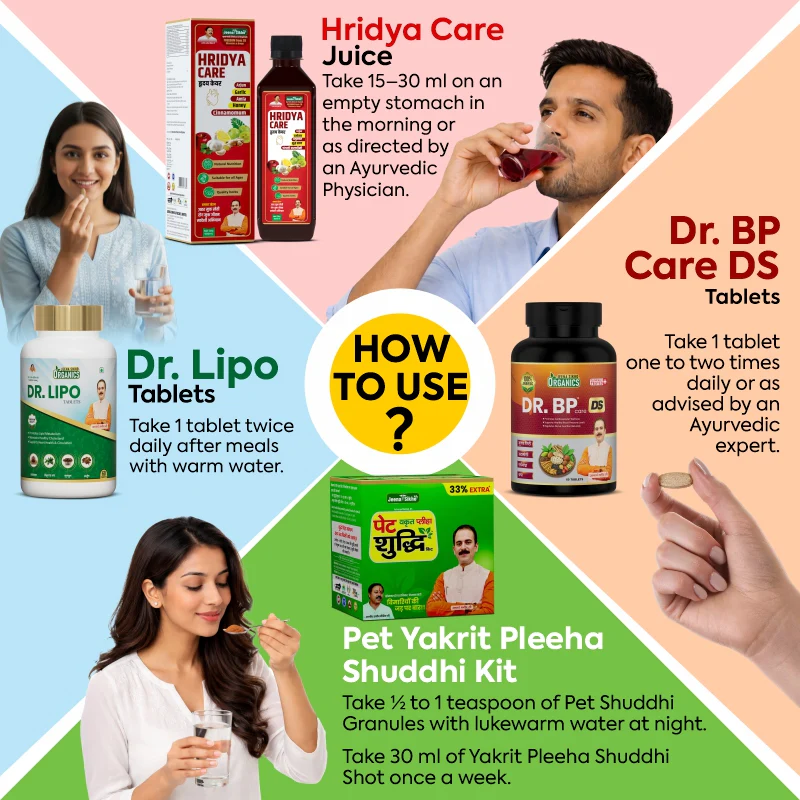 Heart Care Support Combo | Hridya Care Juice + Dr BP + Dr Lipo + Pet Shuddhi Kit | Ayurvedic Cardiovascular Support - Image 7