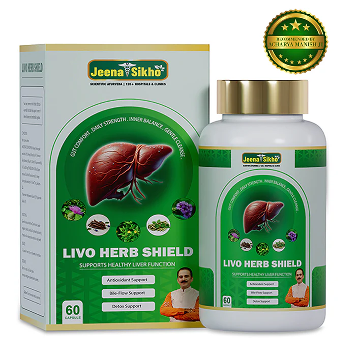 Livo Herb Shield | Ayurvedic Liver Care with Kalmegh, Kutki, & Guduchi | For Daily Liver Protection, Detox & Metabolic Balance | Maintains Healthy Liver Function