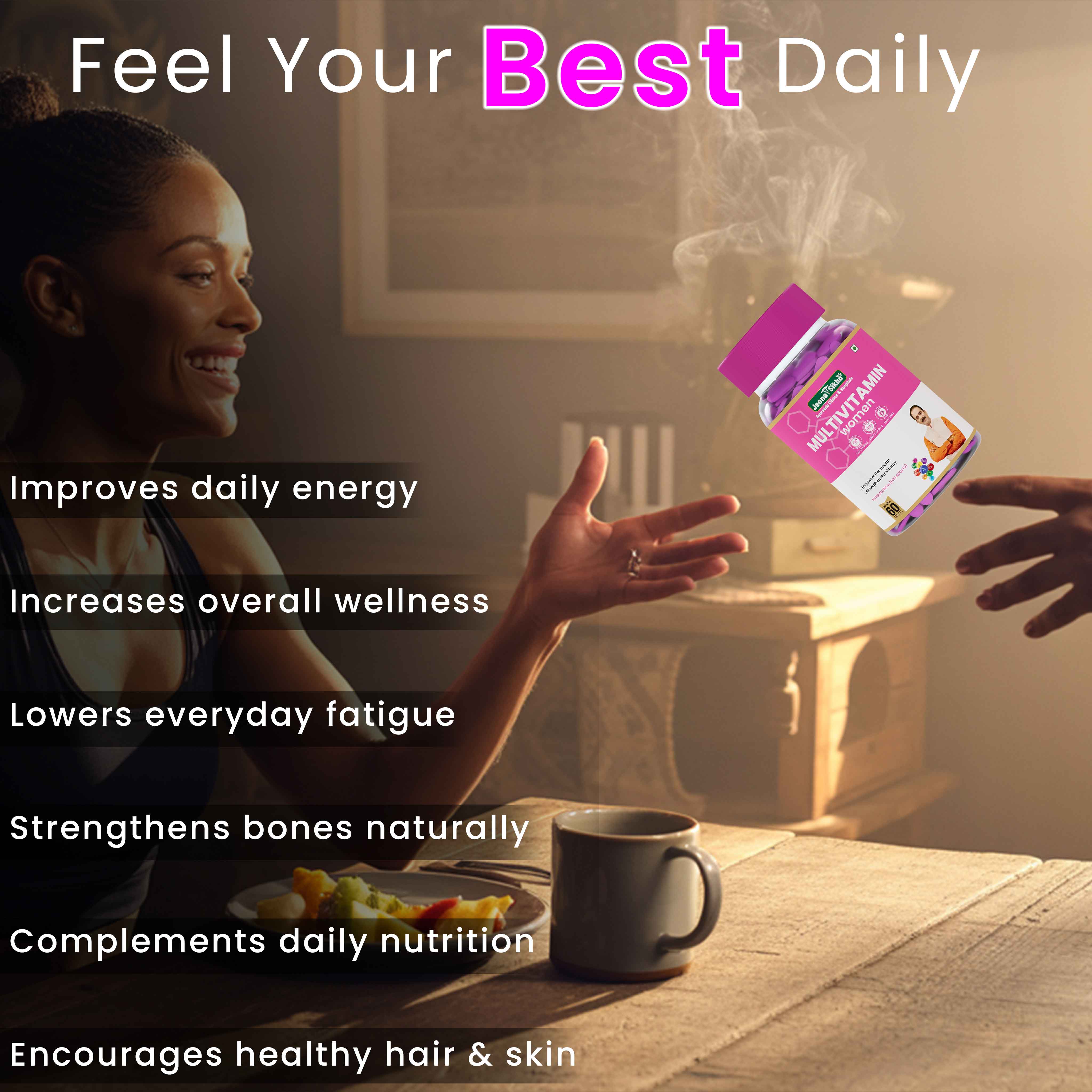Multivitamin Women Tablets | Daily Multivitamin Tablets for Energy, Immunity, Bones, Hair & Skin | Nutritional Formula for Women - Image 4