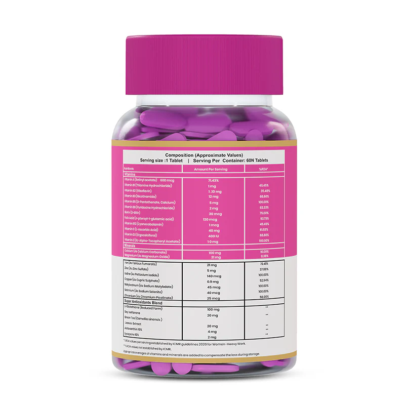 Multivitamin Women Tablets | Daily Multivitamin Tablets for Energy, Immunity, Bones, Hair & Skin | Nutritional Formula for Women - Image 9