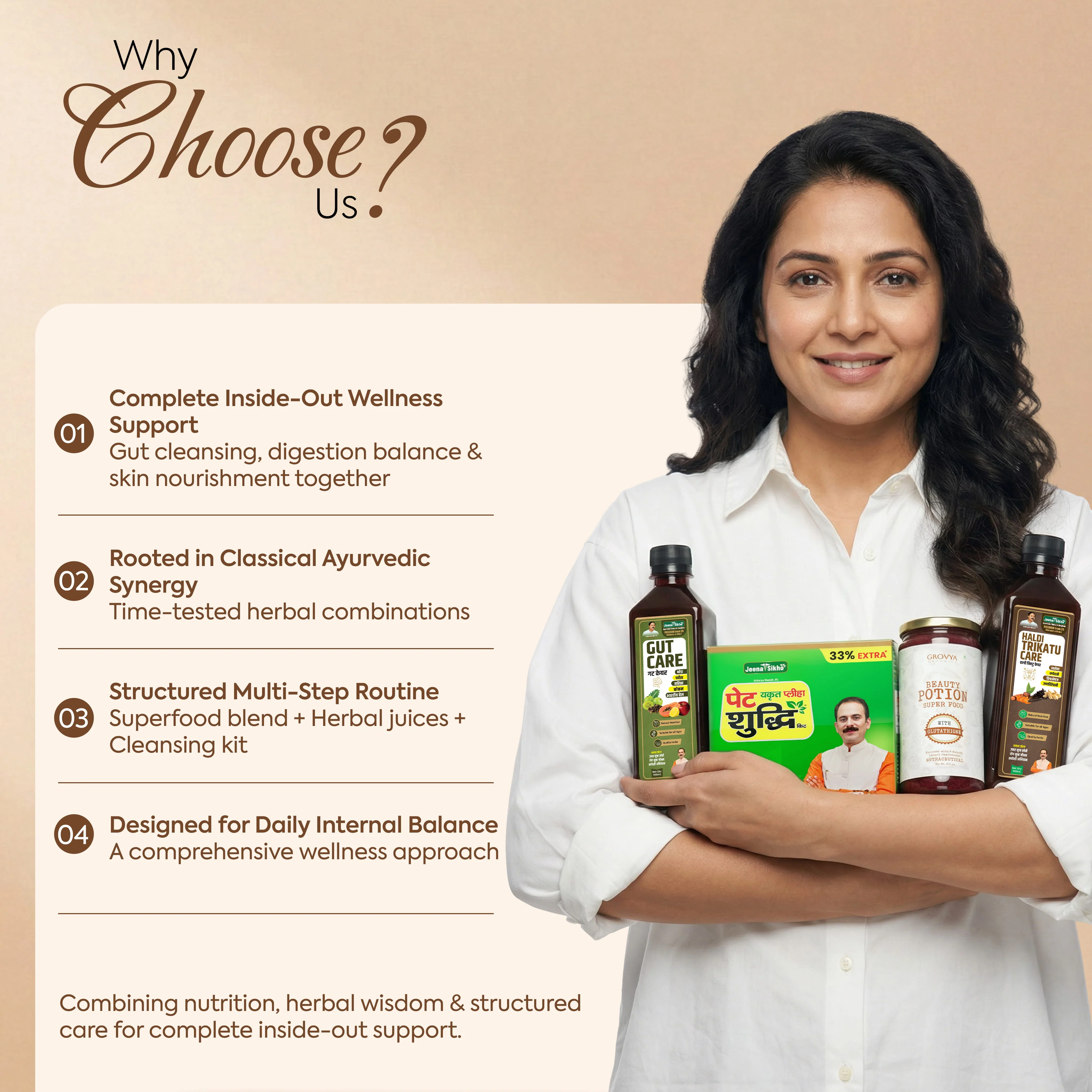 Natural Skin Glow & Wellness Combo | Beauty Potion Super Food, Pet Shuddhi Kit, Haldi Trikatu & Gut Care Juice - Image 5
